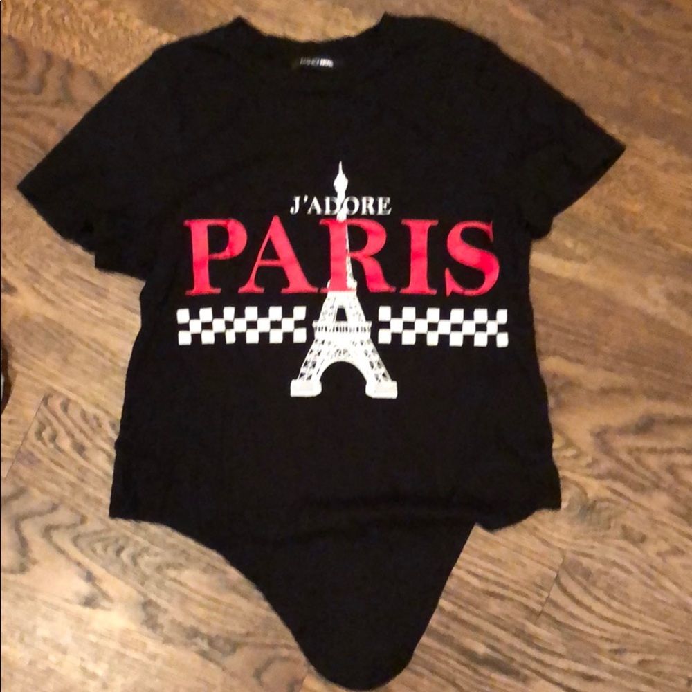 “J’ADORE PAIRIS” tie T-shirt